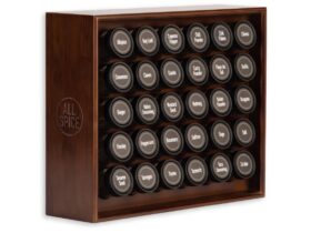 wooden wall mount spice rack