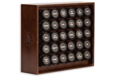 wooden wall mount spice rack