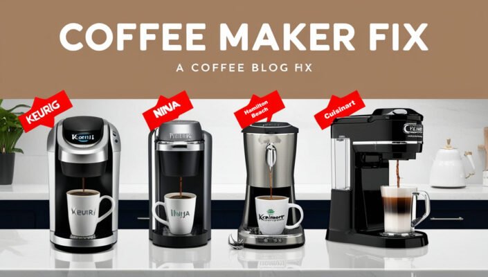 Coffee maker brand leak points comparison chart.