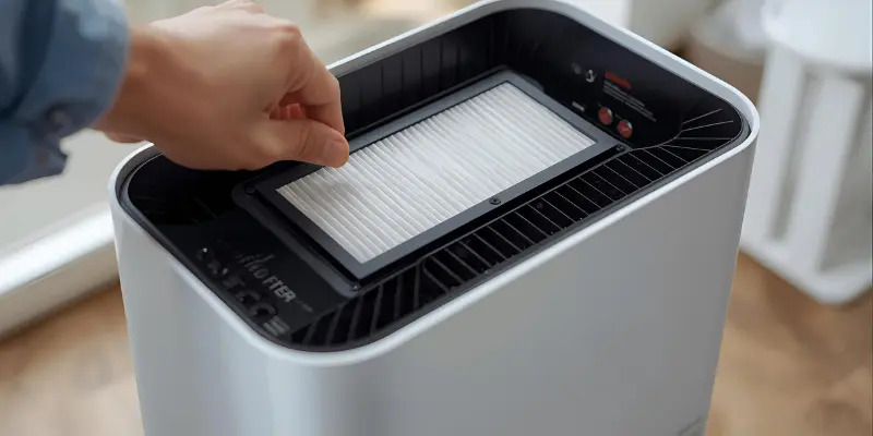 Checking the HEPA filter in an air purifier