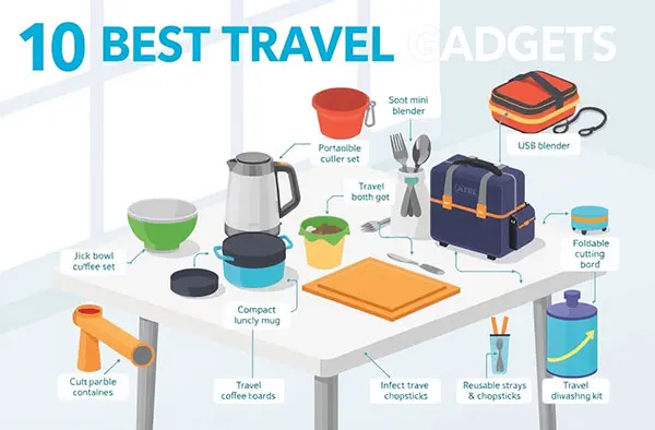 10 best kitchen travel Gadgets on a table
