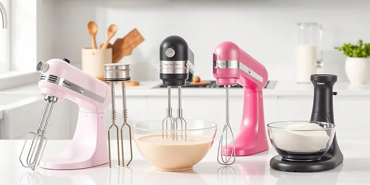 Best Next-Generation Hand Mixers Review on a modern kitchen counter, cordless and smart designs for baking and cooking